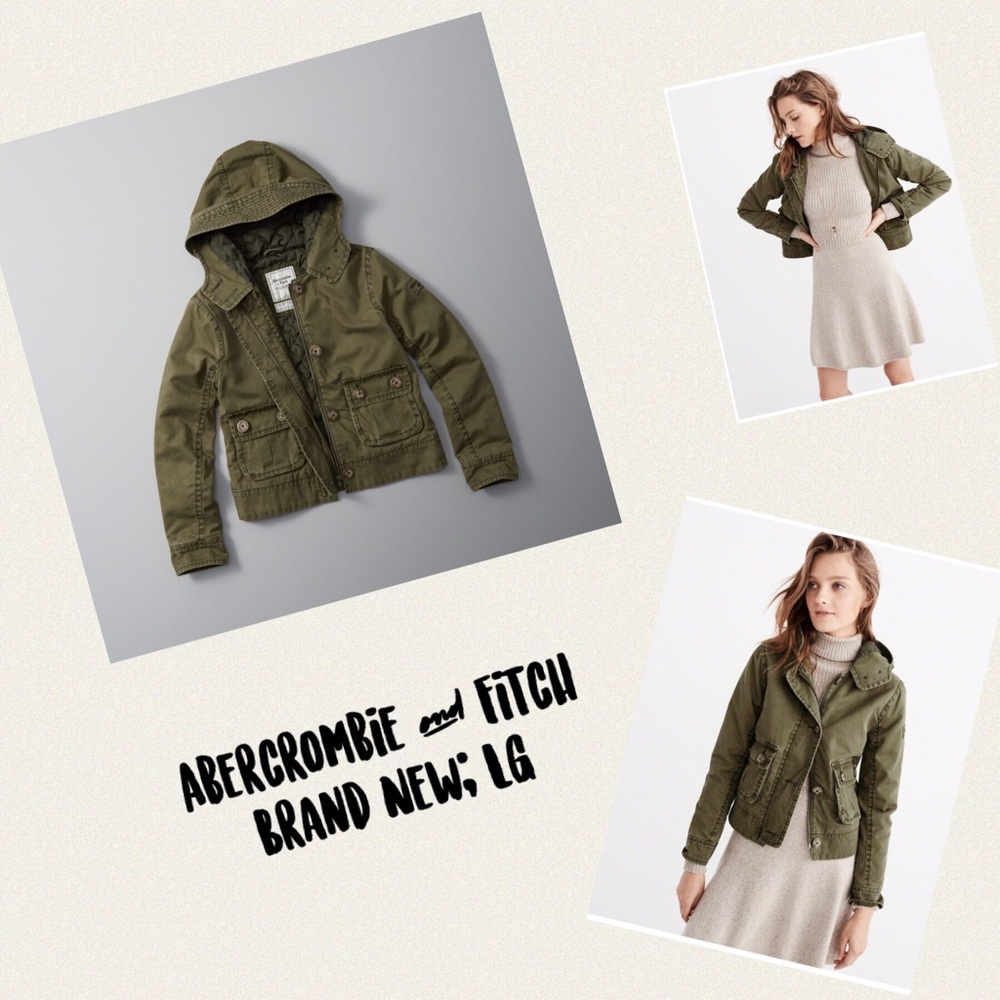 A & F Hooded Twill Jacket; BRAND NEW